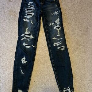 Distressed Blue Jeans